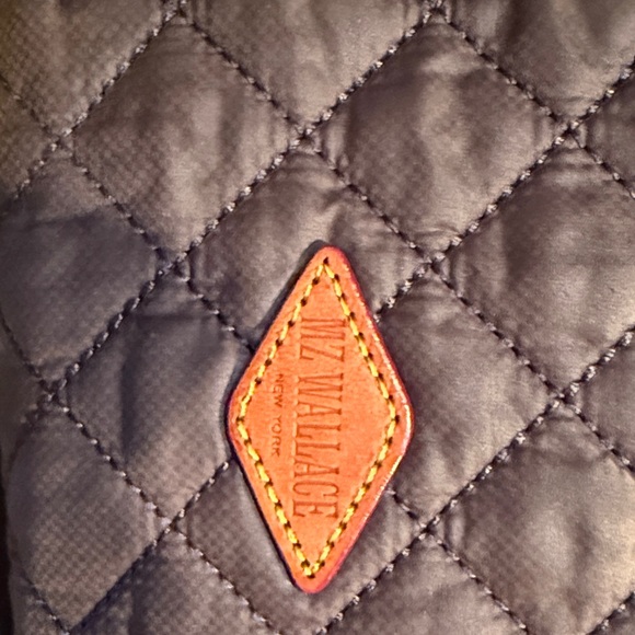 MZ Wallace Quilted Charcoal/Slate and Brown Bag - Picture 3 of 6